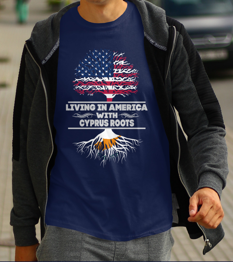 Living IN America With Cyprus Roots Tree T-Shirt