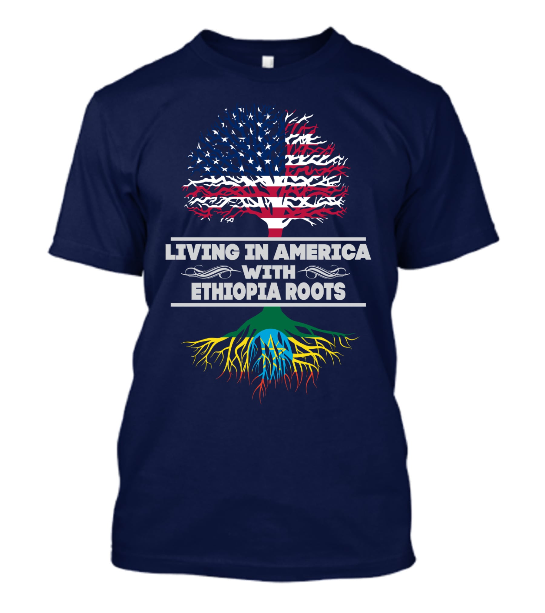 Living IN America With Ethiopia Roots T-Shirt