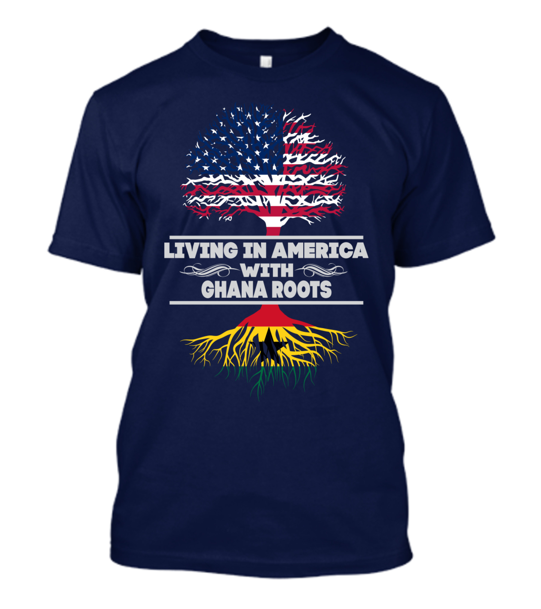 Living IN America With Ghana Roots T-Shirt