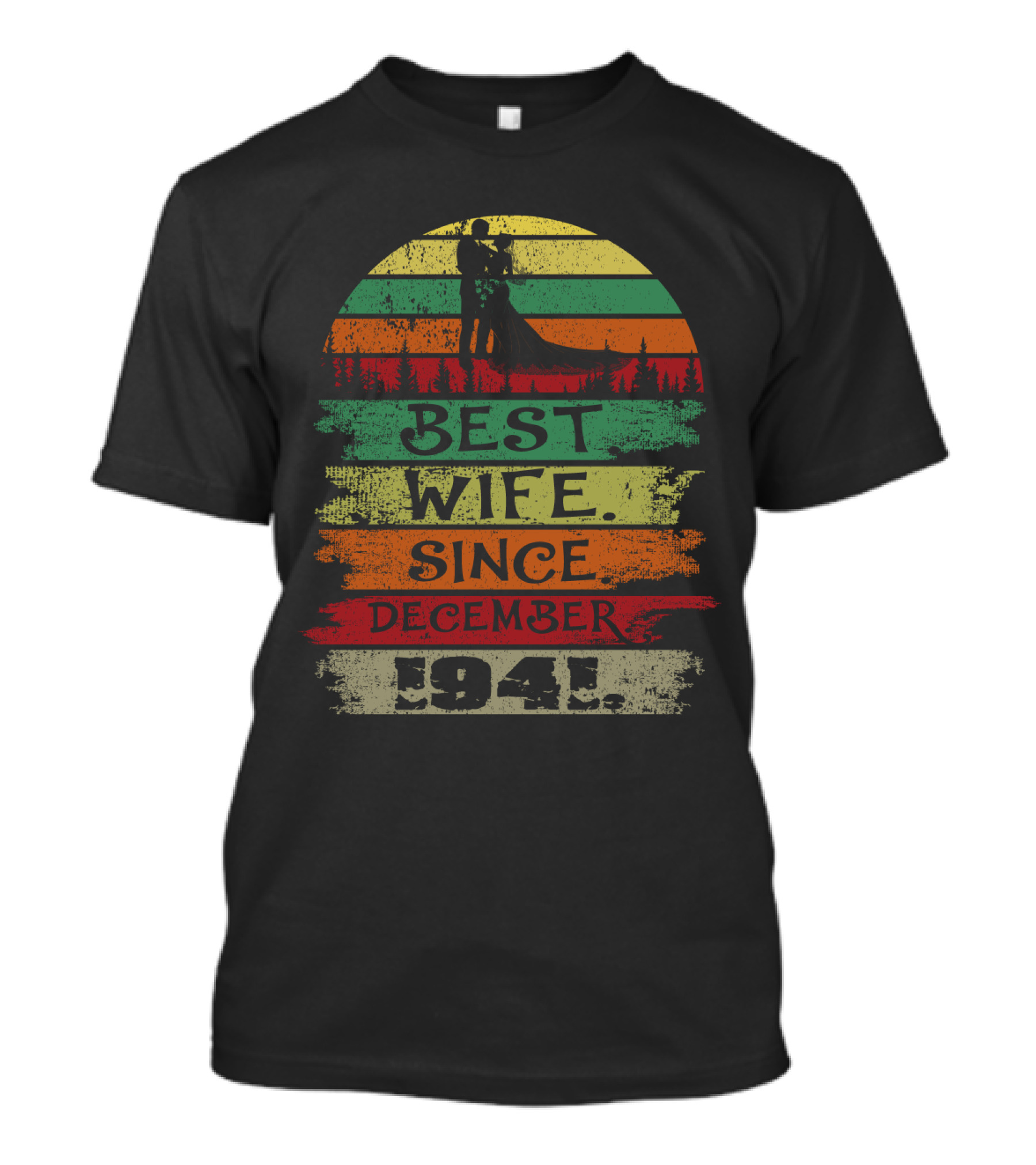 Best Wife Since December 1941 Vintage Sunset T-Shirt