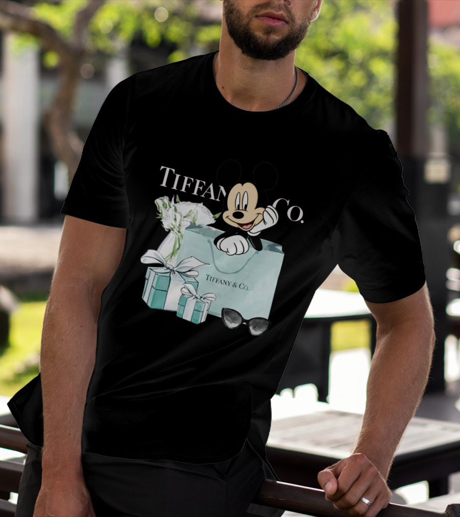 Tiffany And Co Mickey Mouse With Gift Boxes And Flowers T-Shirt