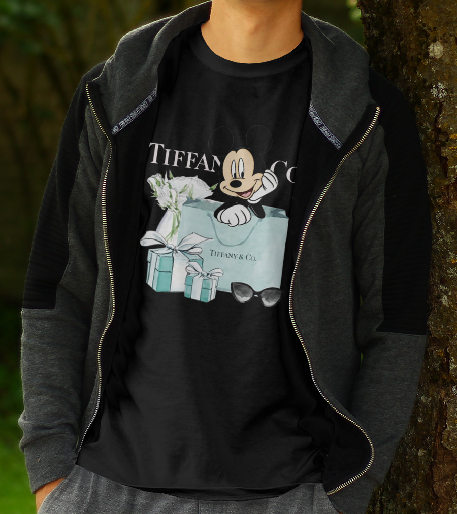 Tiffany And Co Mickey Mouse With Gift Boxes And Flowers T-Shirt