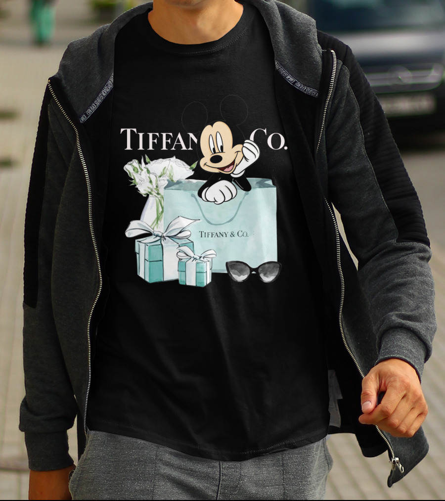 Tiffany And Co Mickey Mouse With Gift Boxes And Flowers T-Shirt