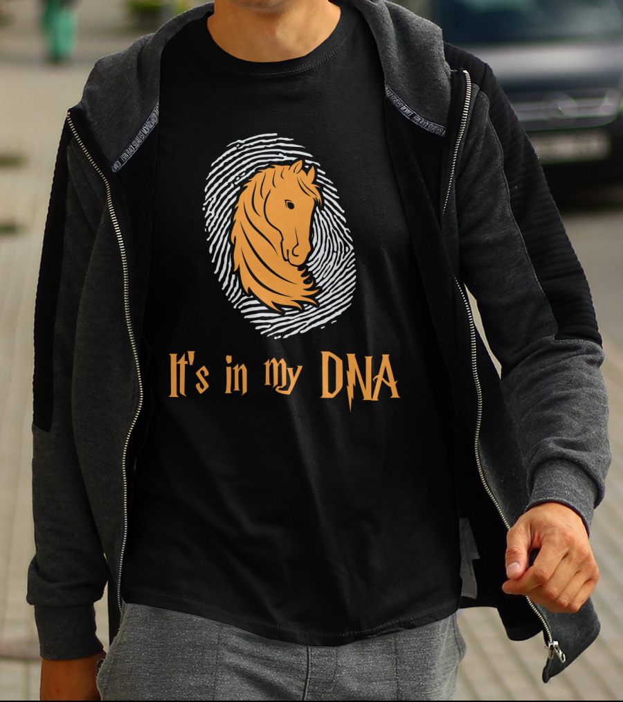 It's In My DNA Horse Love With Horse And Fingerprint T-Shirt
