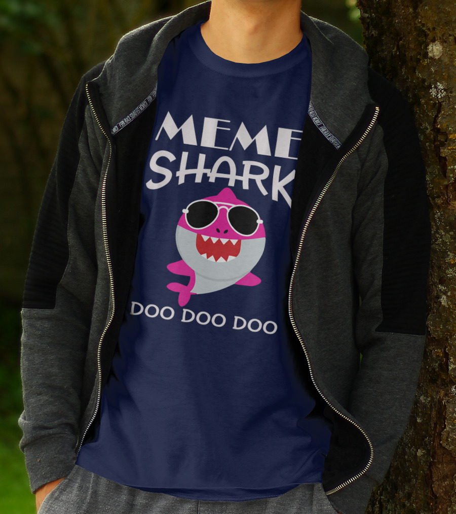 Meme Shark Doo Doo Doo Sunglasses Cool Cartoon T-Shirt