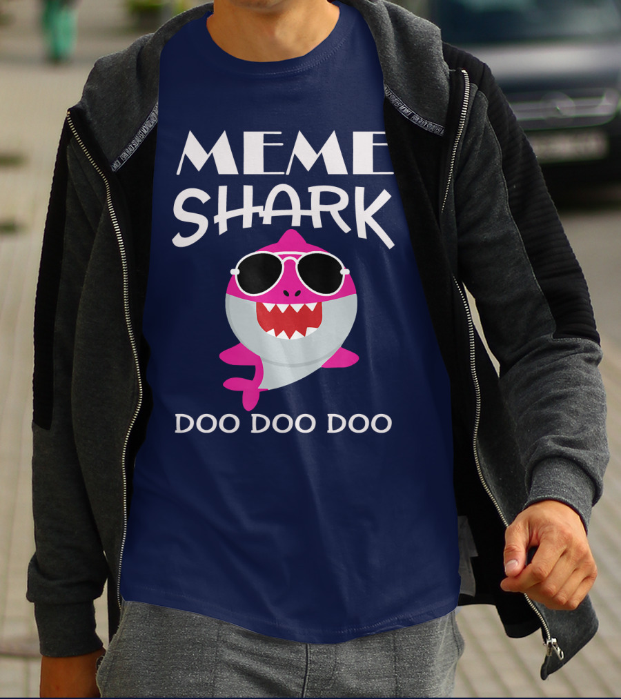 Meme Shark Doo Doo Doo Sunglasses Cool Cartoon T-Shirt
