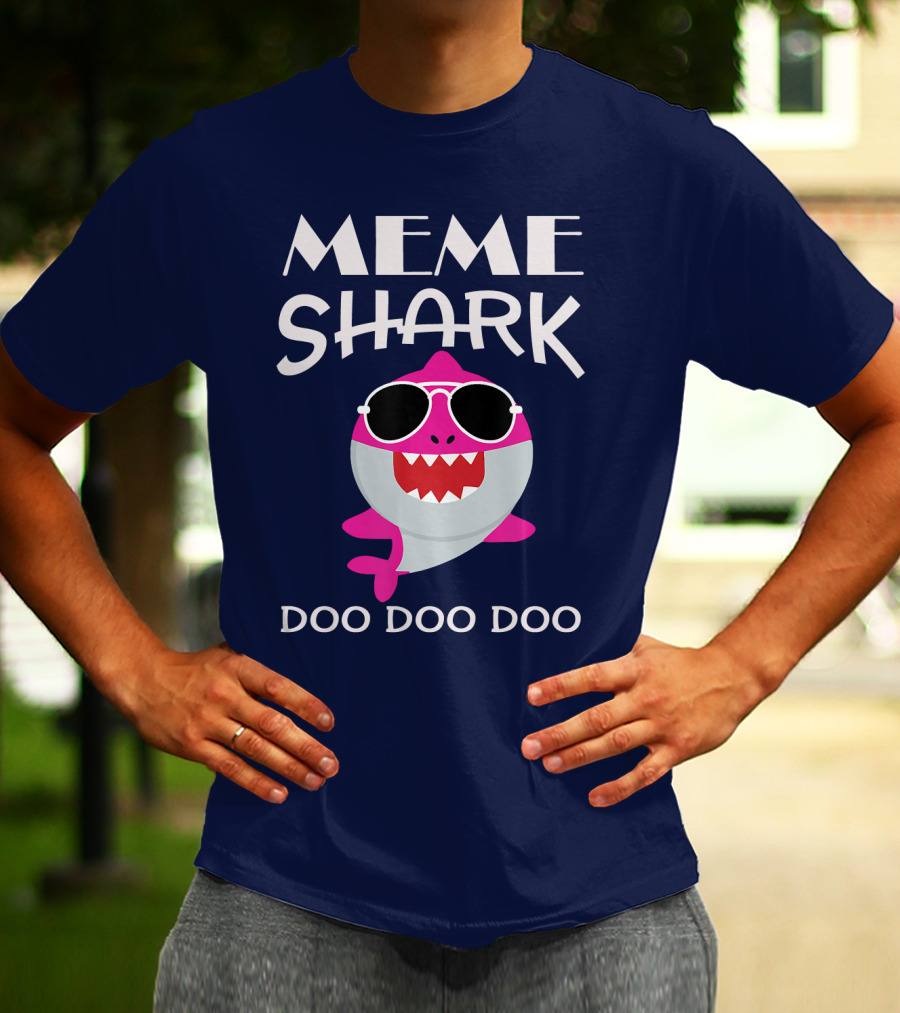 Meme Shark Doo Doo Doo Sunglasses Cool Cartoon T-Shirt
