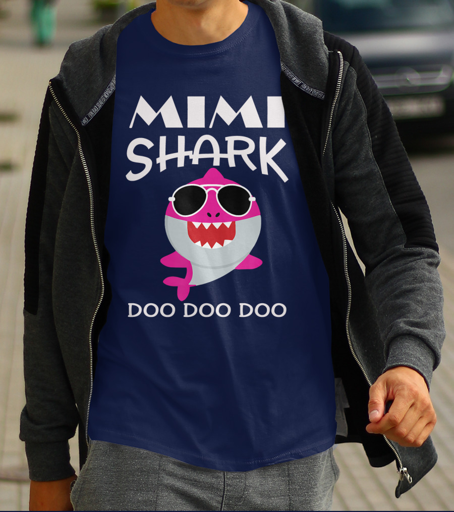 Mimi Shark Doo Doo Doo Sunglasses Fun Pink Shark T-Shirt