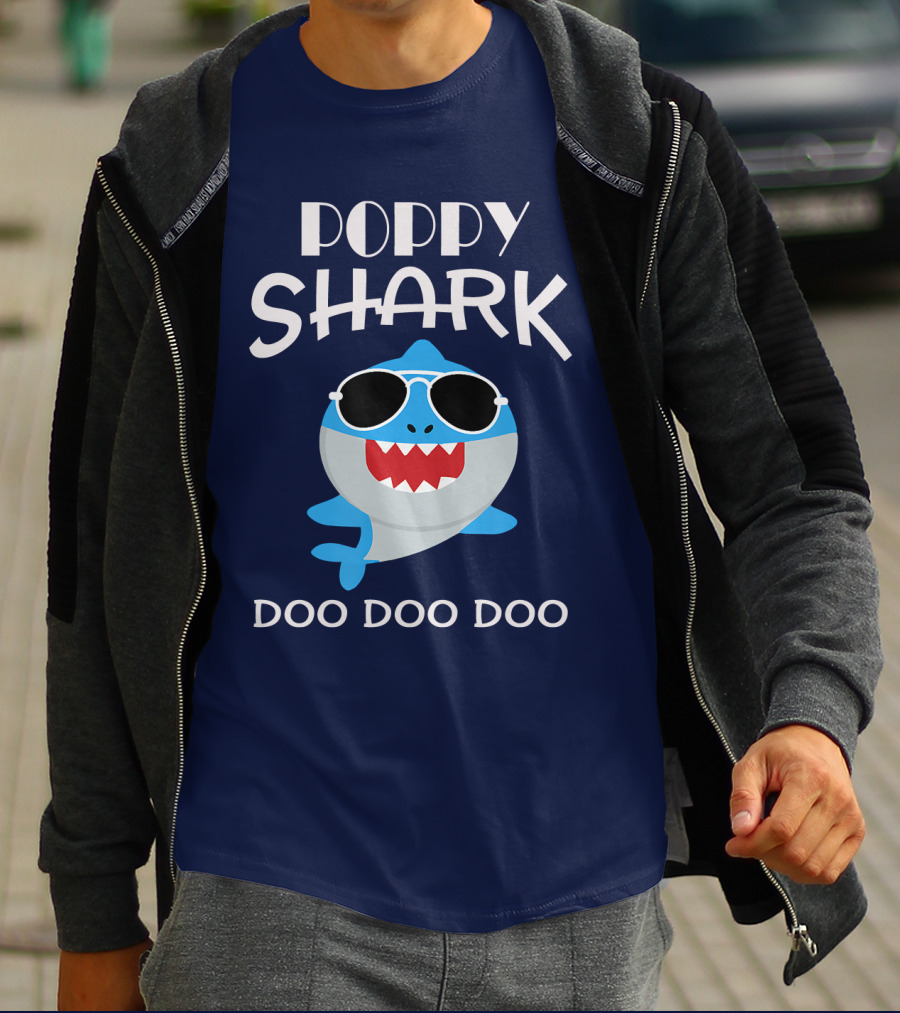 Poppy Shark Sunglasses Doo Doo Doo T-Shirt