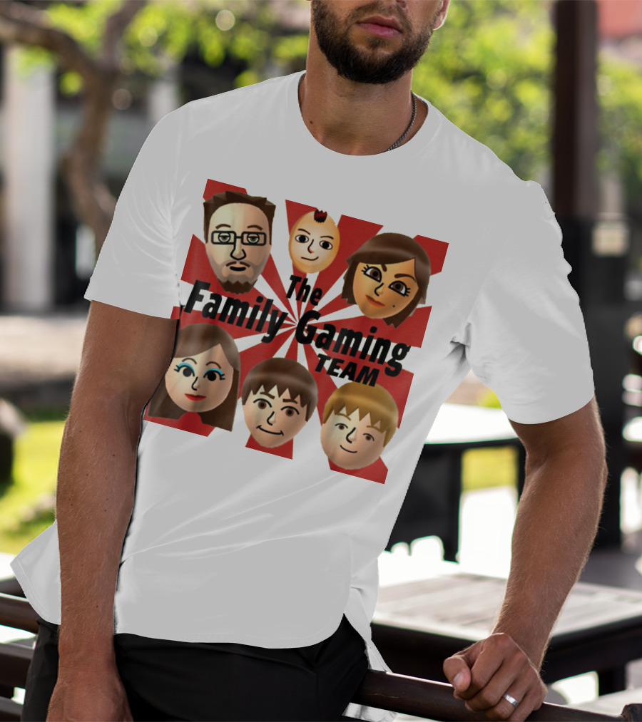 Family Gaming Team Characters With Text Burst T-Shirt