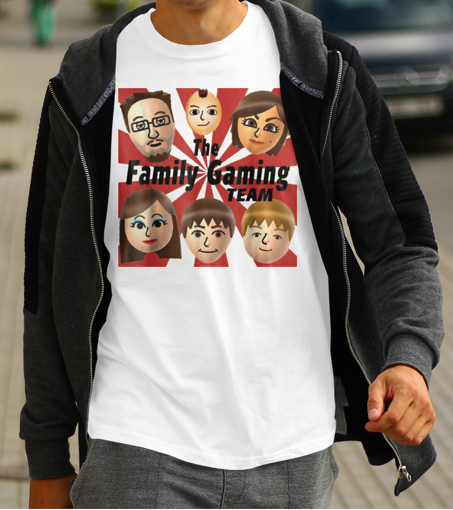 Family Gaming Team Characters With Text Burst T-Shirt