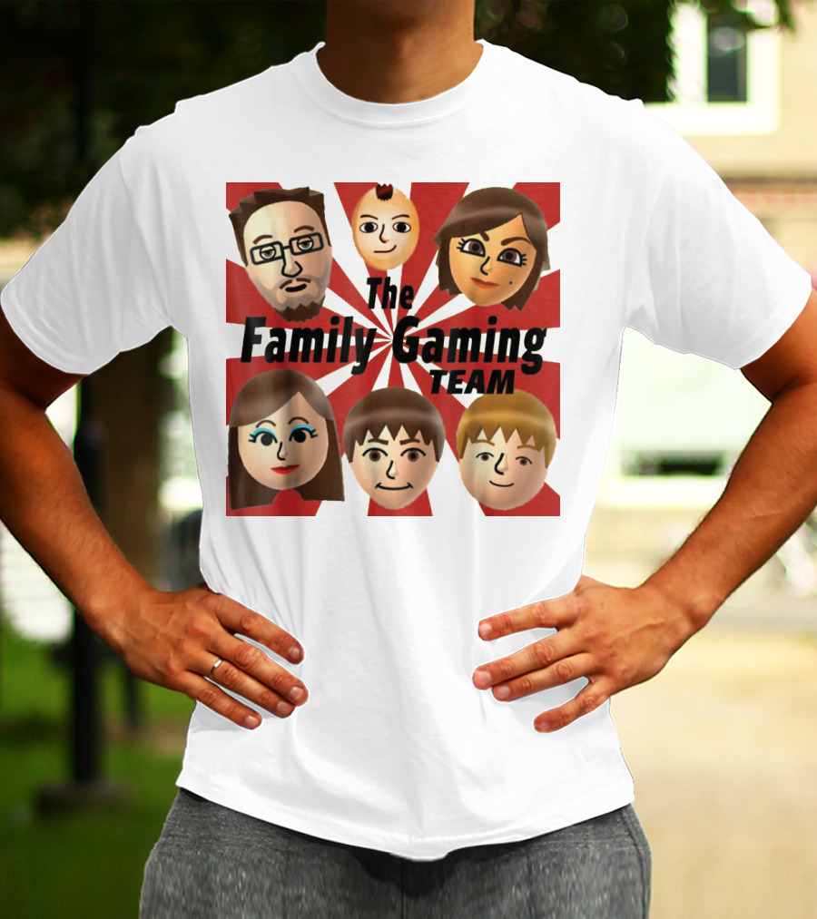 Family Gaming Team Characters With Text Burst T-Shirt