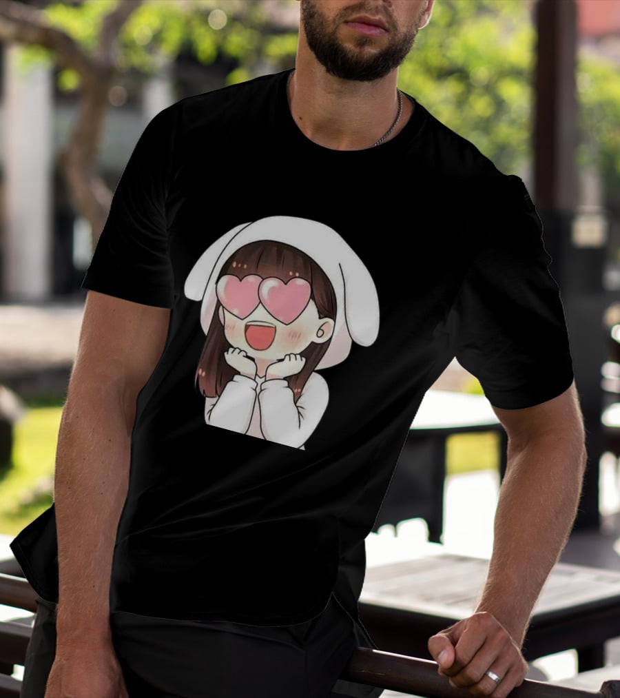 Chibi Totoro My Neighbor Totoro Slim Fit Mens Printed Sale Heart Eyes T-Shirt