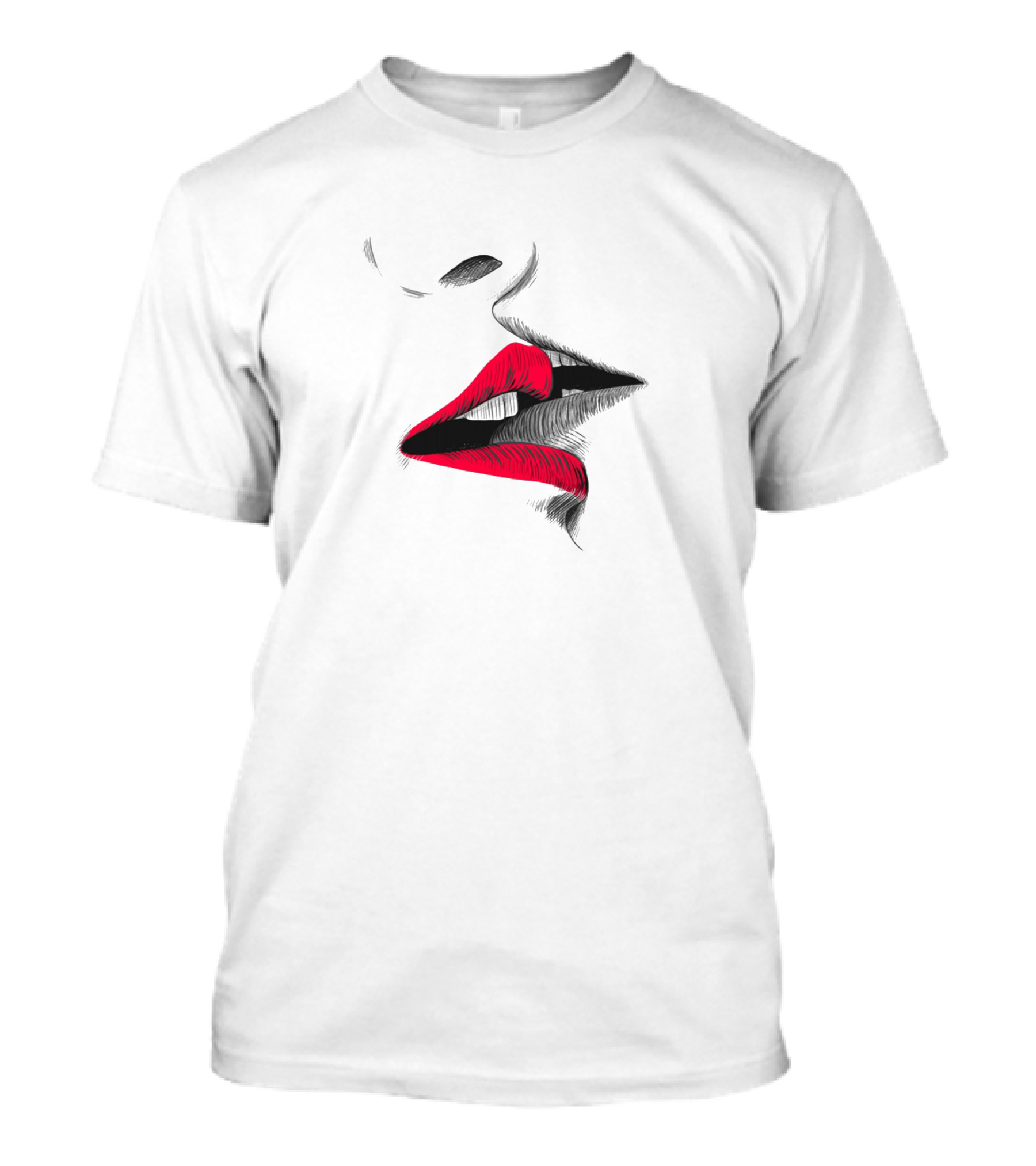 Good Morning I Love You Cool Red Lips T-Shirt