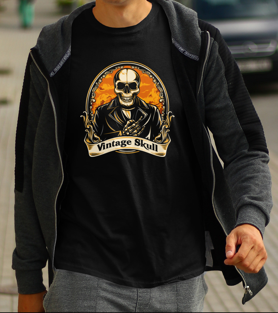 Vintage Skull Vintage Suit Iconic T-Shirt