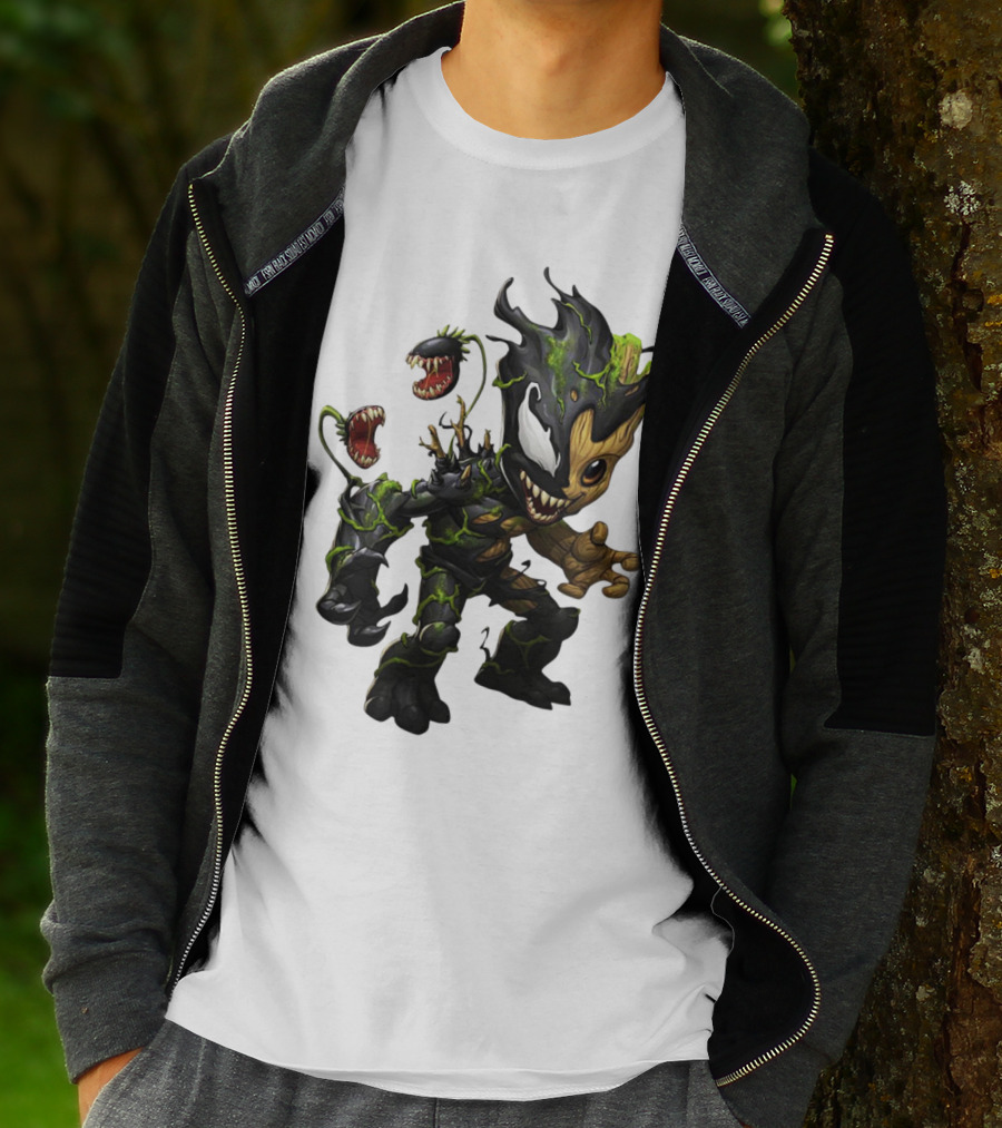 Baby Groot Venom Mashup Character Fusion T-Shirt