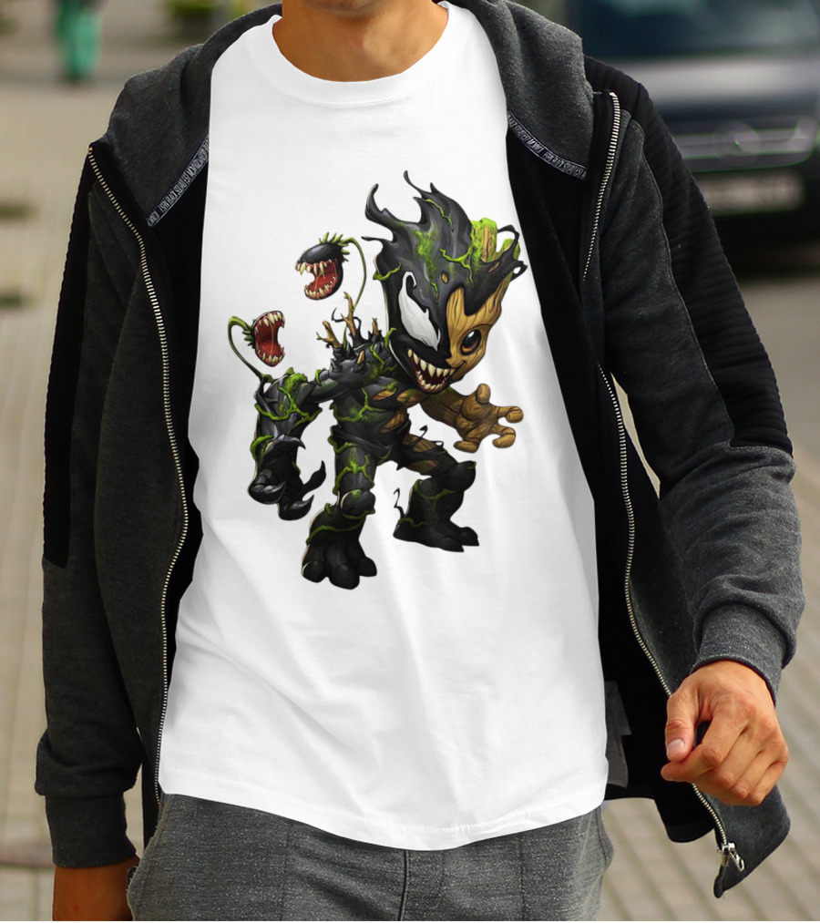 Baby Groot Venom Mashup Character Fusion T-Shirt