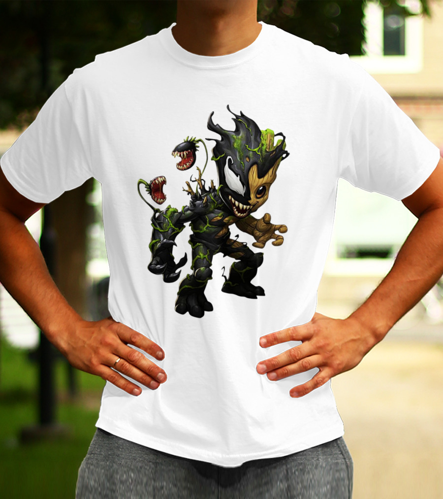 Baby Groot Venom Mashup Character Fusion T-Shirt