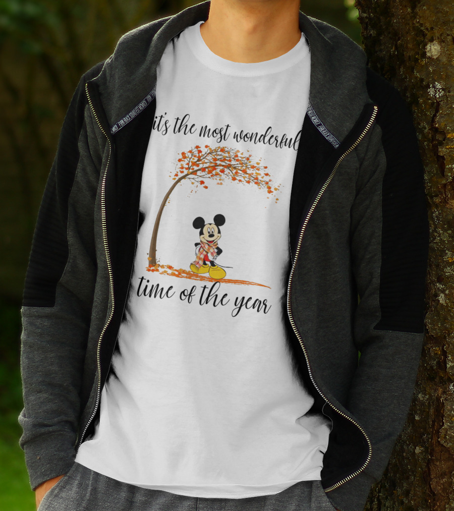 Disney Mickey It's The Most Wonderful Time Of The Year Autumn Tree T-Shirt