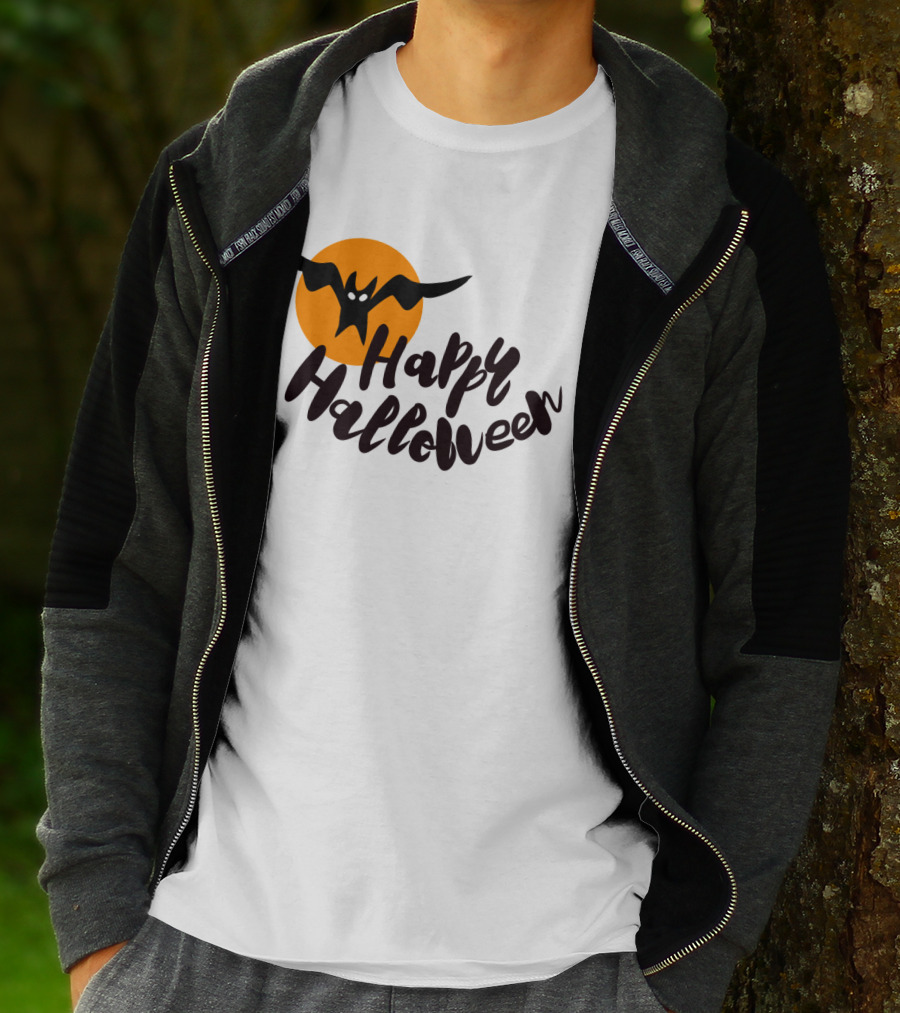 Happy Halloween Cartoon Bat T-Shirt