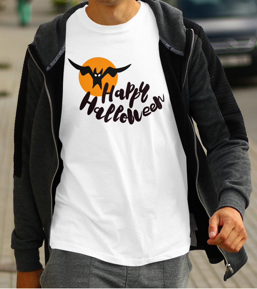 Happy Halloween Cartoon Bat T-Shirt