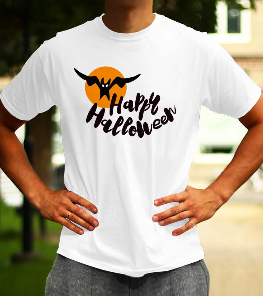 Happy Halloween Cartoon Bat T-Shirt