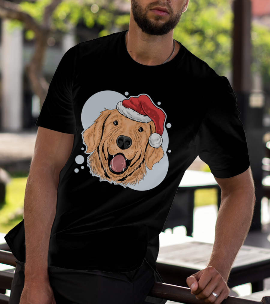 Christmas Dog Santa Claus Hat T-Shirt