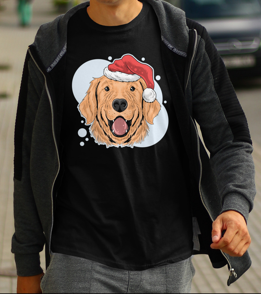 Christmas Dog Santa Claus Hat T-Shirt