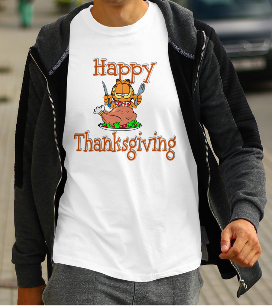 Happy Thanksgiving Garfield Turkey Feast T-Shirt