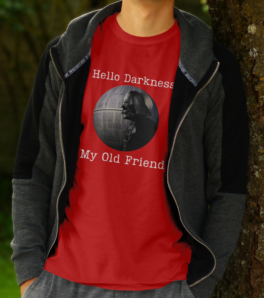Darth Vader Hello Darkness My Old Friend Death Star T-Shirt