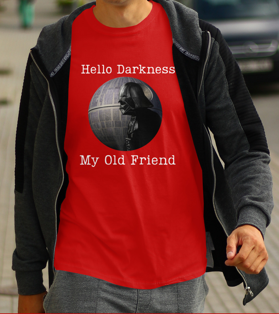 Darth Vader Hello Darkness My Old Friend Death Star T-Shirt