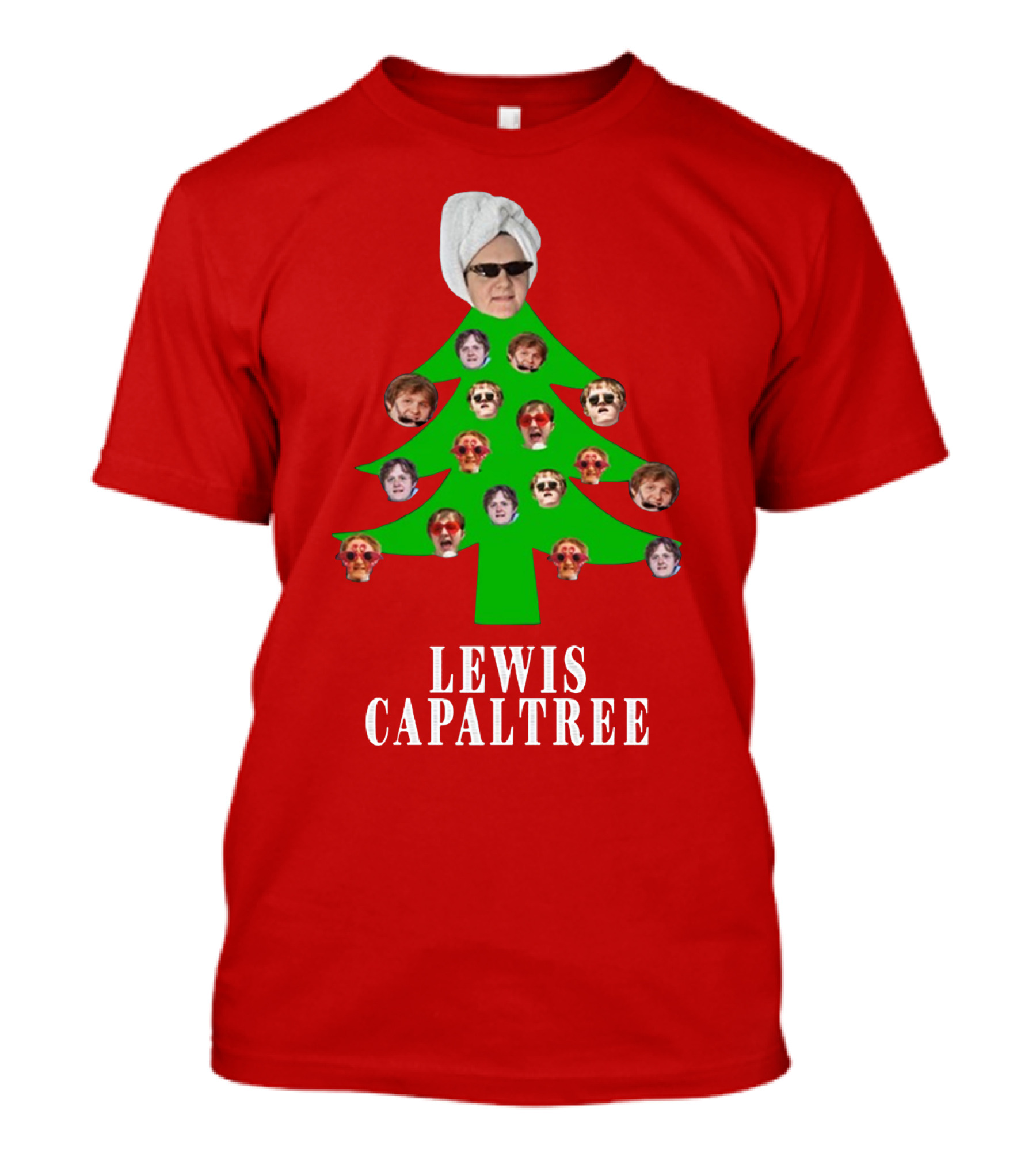 Lewis Capaltree Christmas Tree Face Collage Jumper T-Shirt