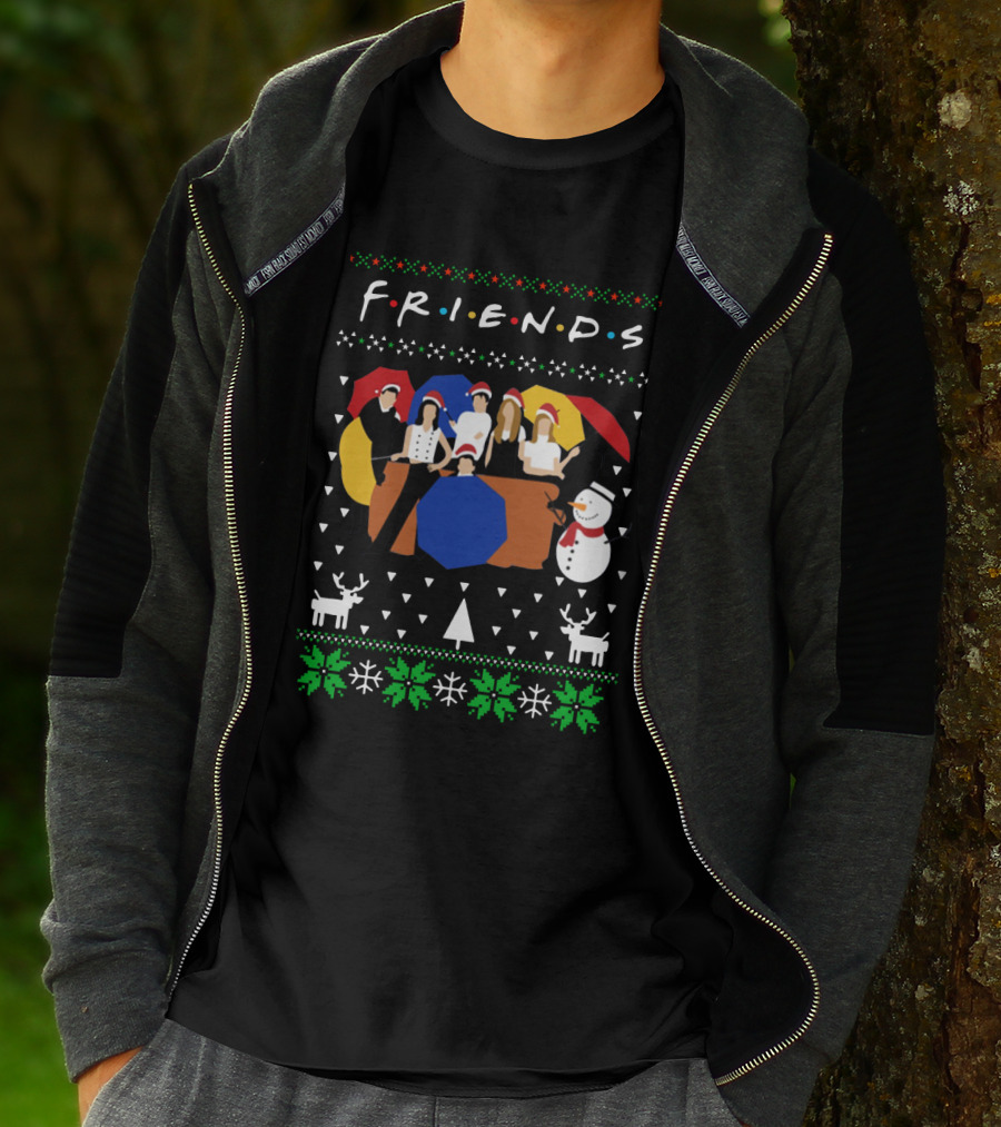FRIENDS Holiday Umbrella Ugly Christmas T-Shirt