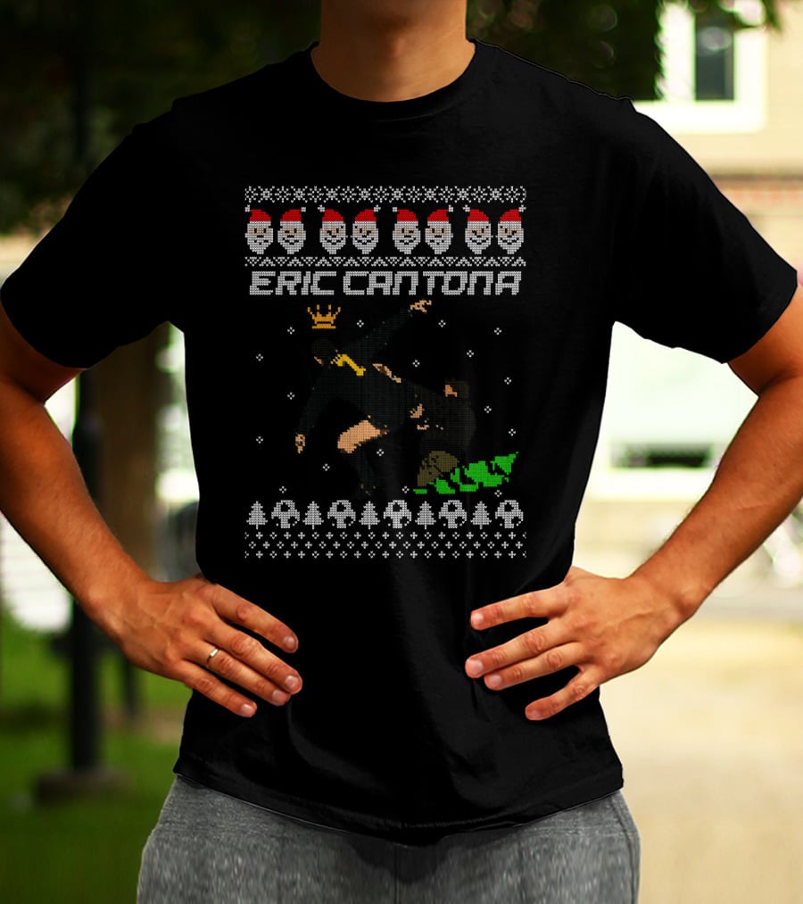 Eric Cantona Kung Fu Kick Crown Christmas T-Shirt