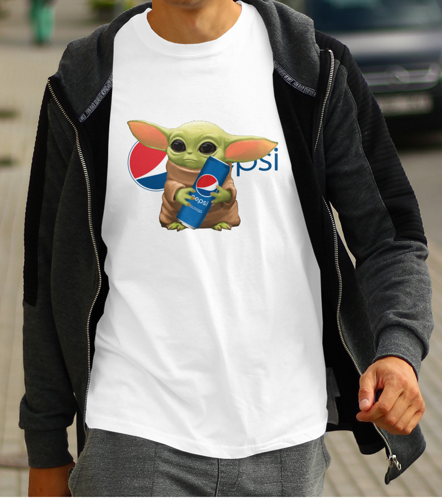 Baby Yoda Holding Pepsi Can With Pepsi T-Shirt