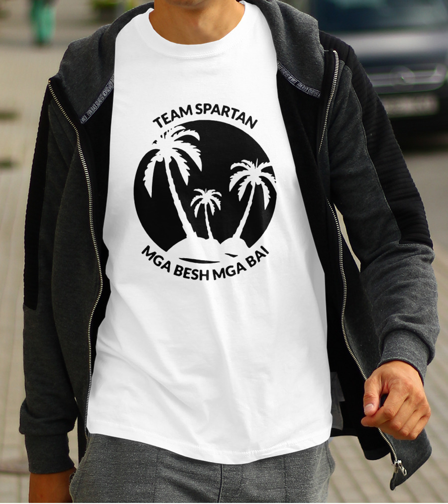 Team Spartan Mga Besh Mga Bai Tropical Palm Island T-Shirt