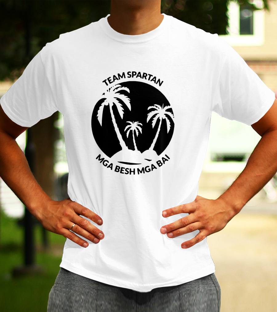 Team Spartan Mga Besh Mga Bai Tropical Palm Island T-Shirt