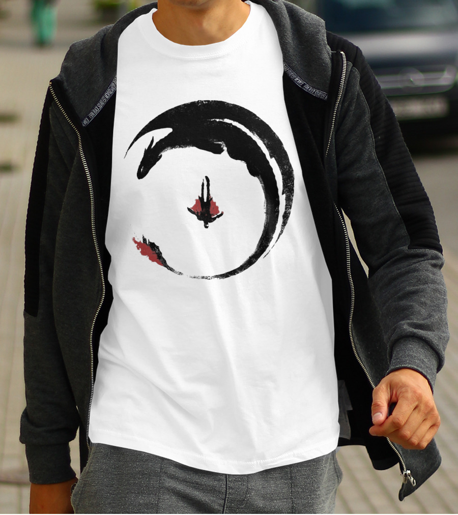 Hiccup And Toothless Fly Artistic Circular T-Shirt