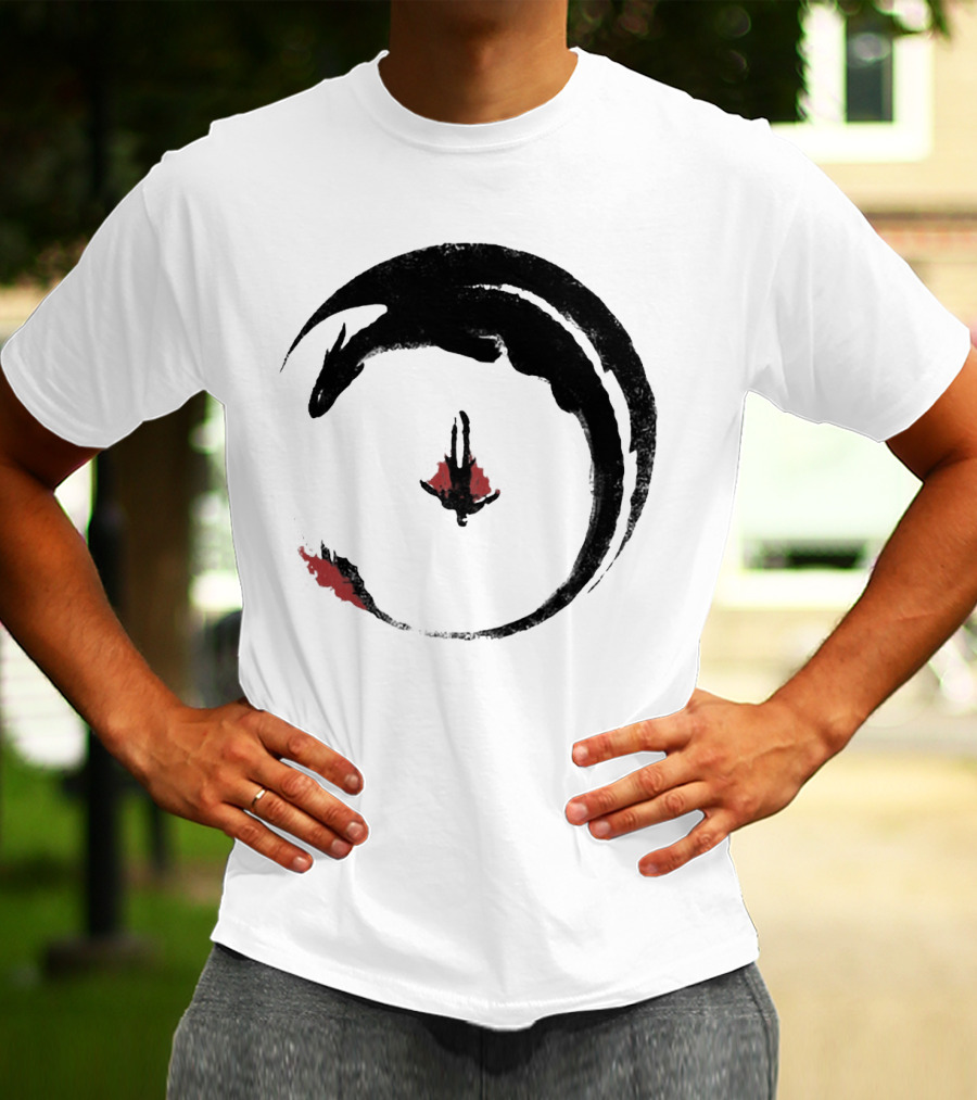 Hiccup And Toothless Fly Artistic Circular T-Shirt