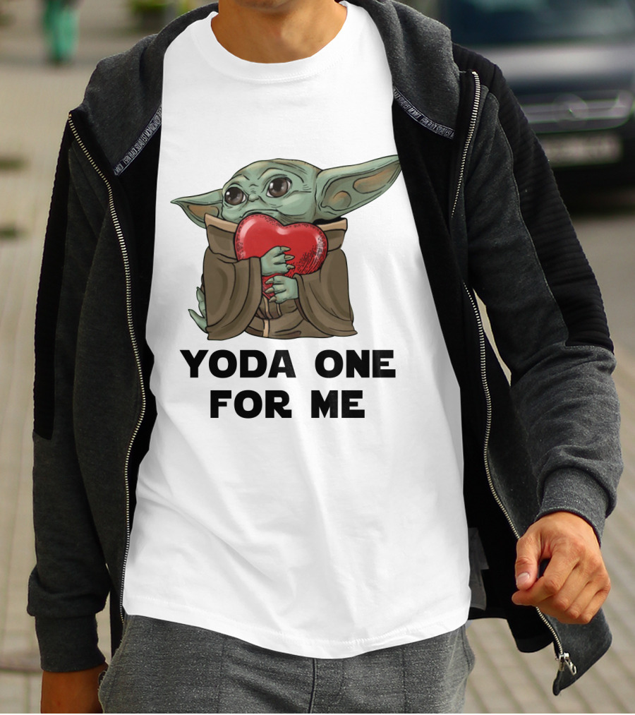 Yoda One For Me Baby Yoda Hug Heart T-Shirt