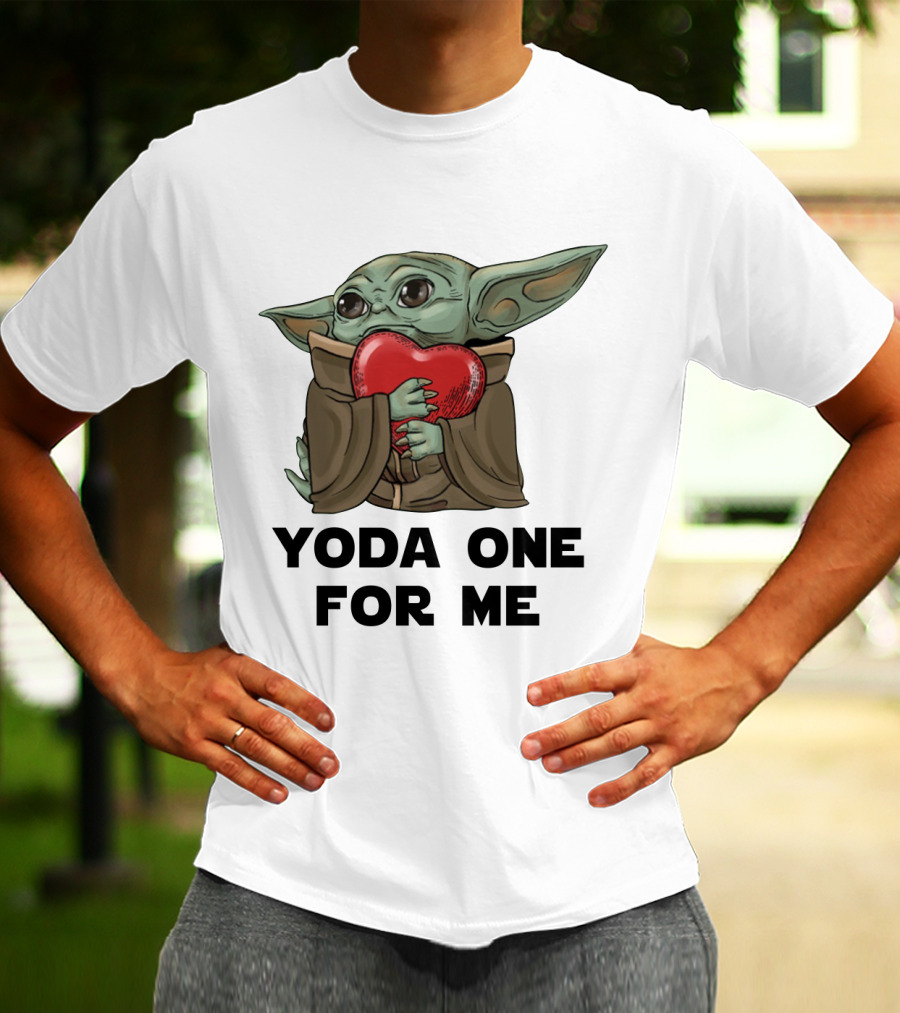 Yoda One For Me Baby Yoda Hug Heart T-Shirt