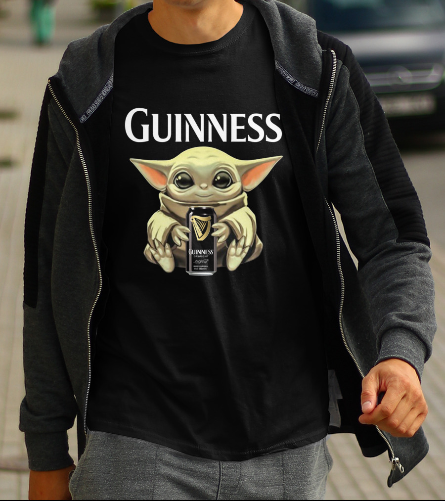 Guinness Baby Yoda Holding Can T-Shirt