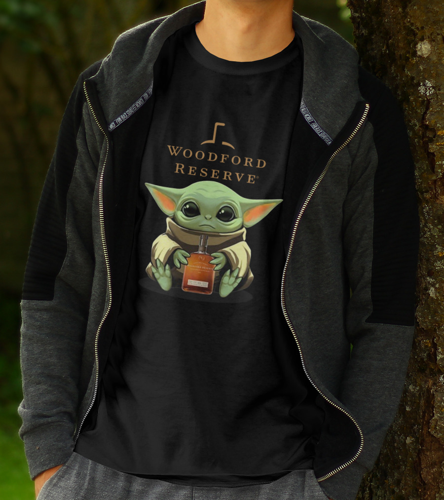 Baby Yoda Holding Woodford Reserve Bourbon T-Shirt