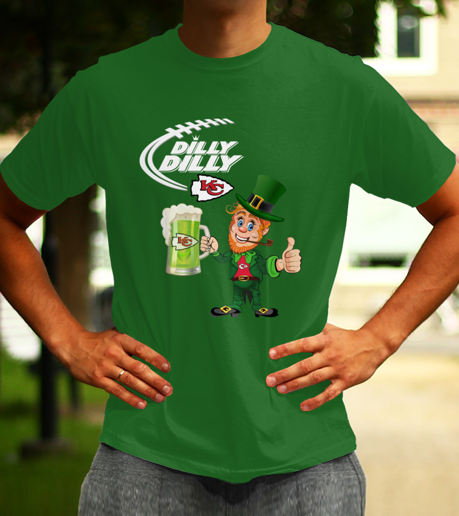 Dilly Dilly Chiefs Leprechaun St Patrick's Day Drink T-Shirt