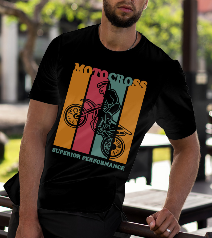 MOTO CROSS SUPERIOR PERFORMANCE VINTAGE STRIPES RIDER T-Shirt