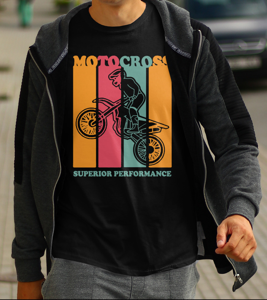 MOTO CROSS SUPERIOR PERFORMANCE VINTAGE STRIPES RIDER T-Shirt