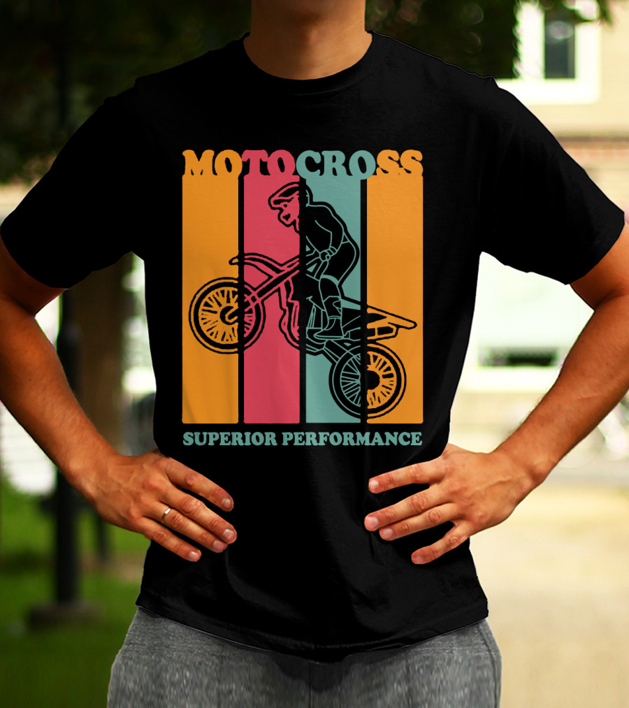 MOTO CROSS SUPERIOR PERFORMANCE VINTAGE STRIPES RIDER T-Shirt