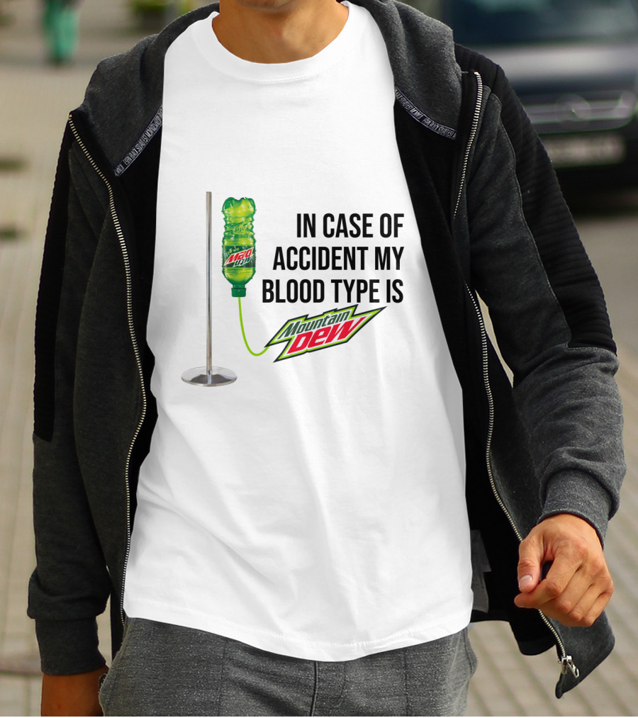 Blood Type IV Mountain Dew Emergency Kit T-Shirt