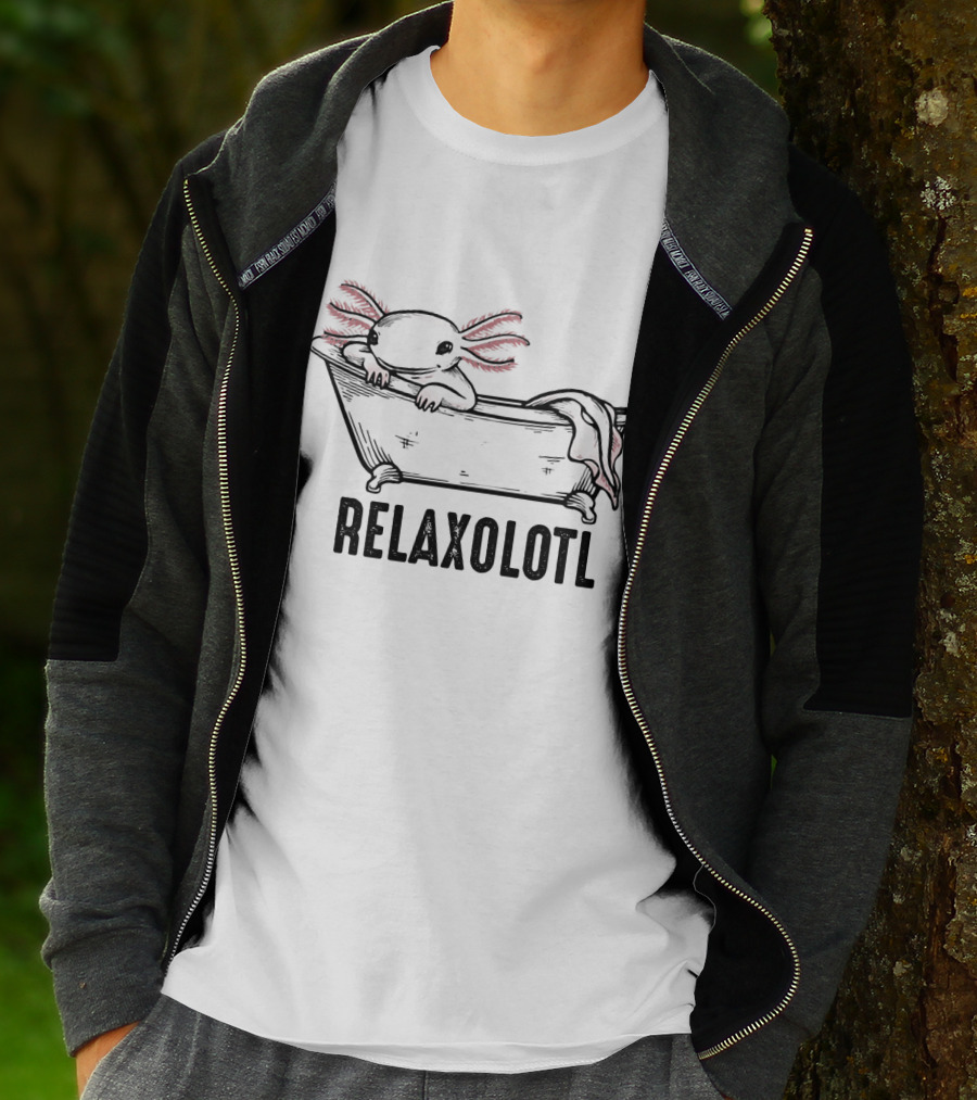Relaxing Axolotl Bathtub Relaxolotl T-Shirt