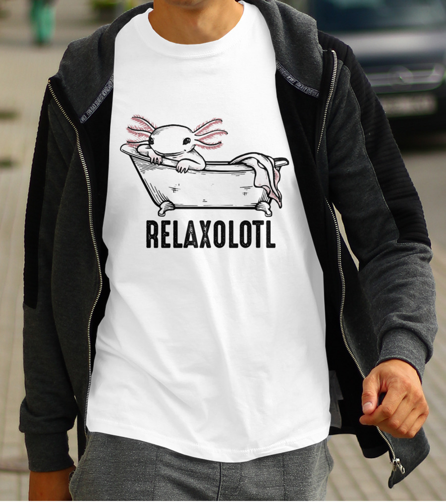 Relaxing Axolotl Bathtub Relaxolotl T-Shirt